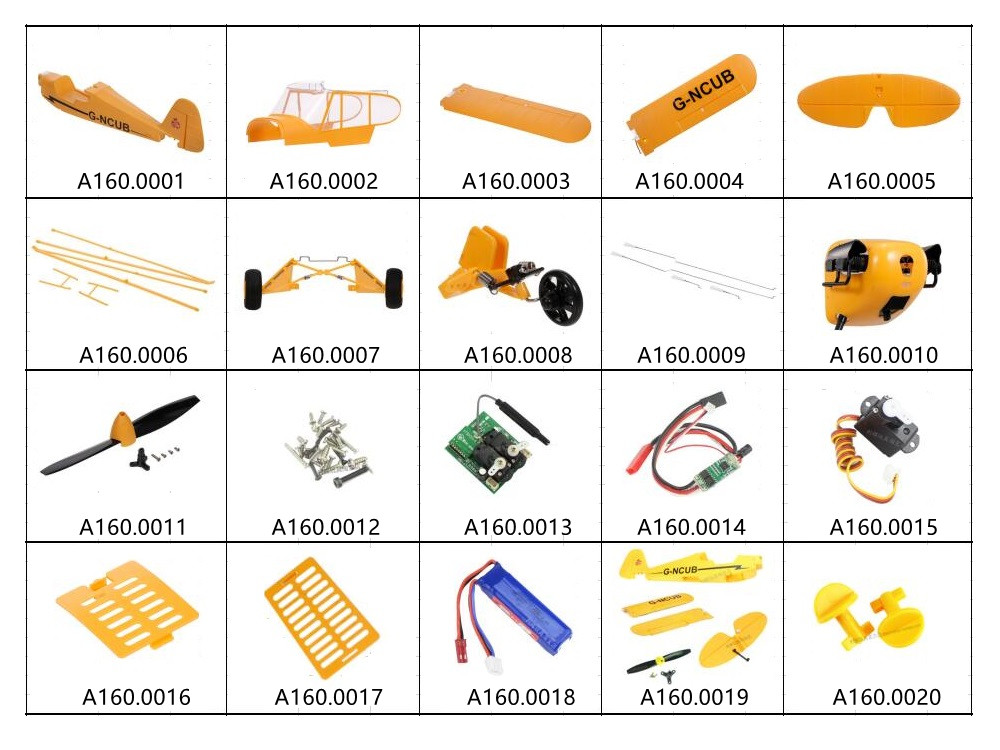 XK A160 ブラシレス固定翼 EPPRC飛行機用スペアパーツ 補修部品 