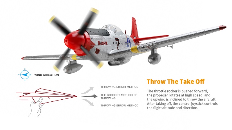  WLtoys XK A280 RC 飛行機 P51 戦闘機シミュレータ 2.4G 3D6G モード航空機 サーチライト付き