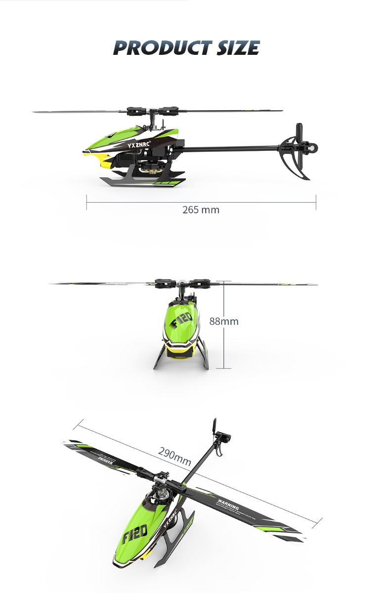YUXIANG F120 6CH 3D6G ブラシレス フライバーレス RCヘリコプター 2.4G  RTF FUTABA S-FHSS と互換性あり