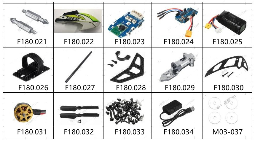 YUXIANG F180 RCヘリコプター用スペアパーツ