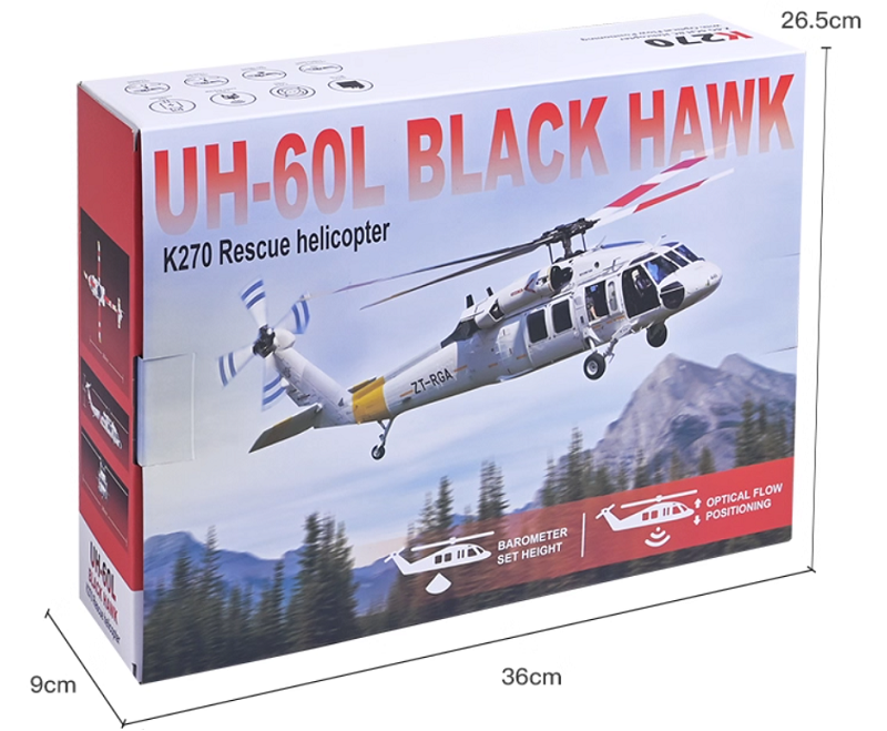 WLtoys XK K270 UH60 4CH RCヘリコプター ブラシレスモーター＆オプティカルフローポジショニング機能付