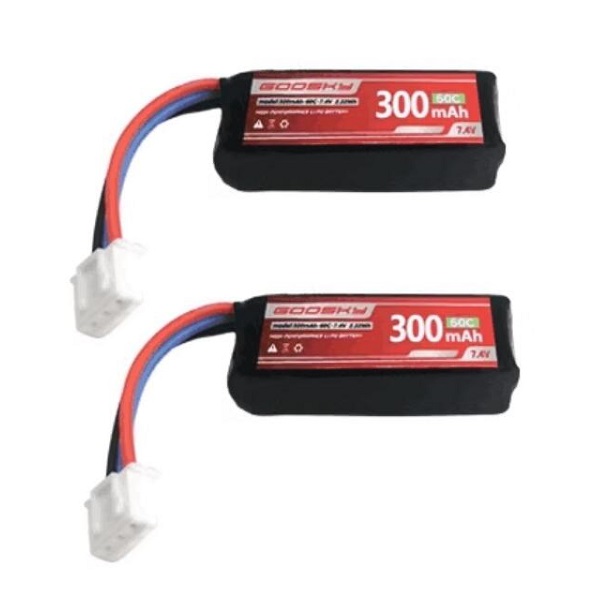 2個/セット GOOSKY S1 RC ヘリコプター用7.4V 300mAh 60C バッテリー