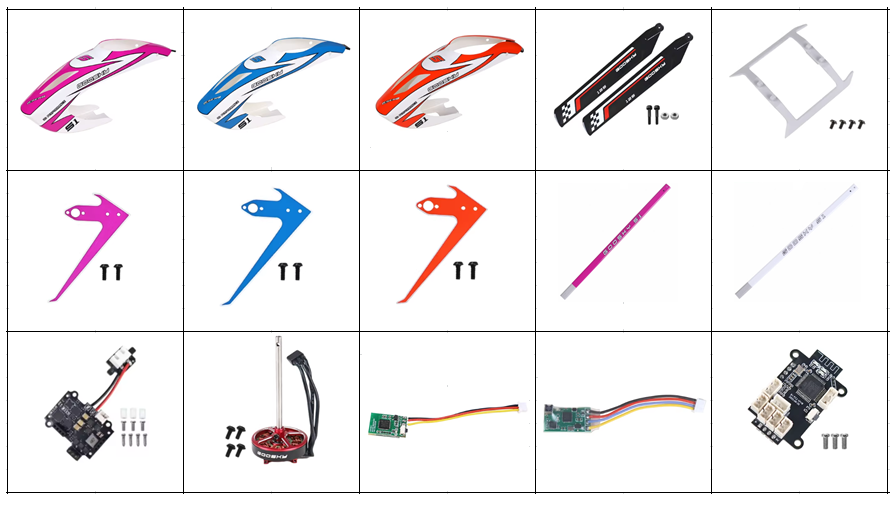 GOOSKY S1 MAX RC ヘリコプター用スペアパーツ 補修部品 キャノピー/ESC/テールパイプ/FUTABA受信モジュール等