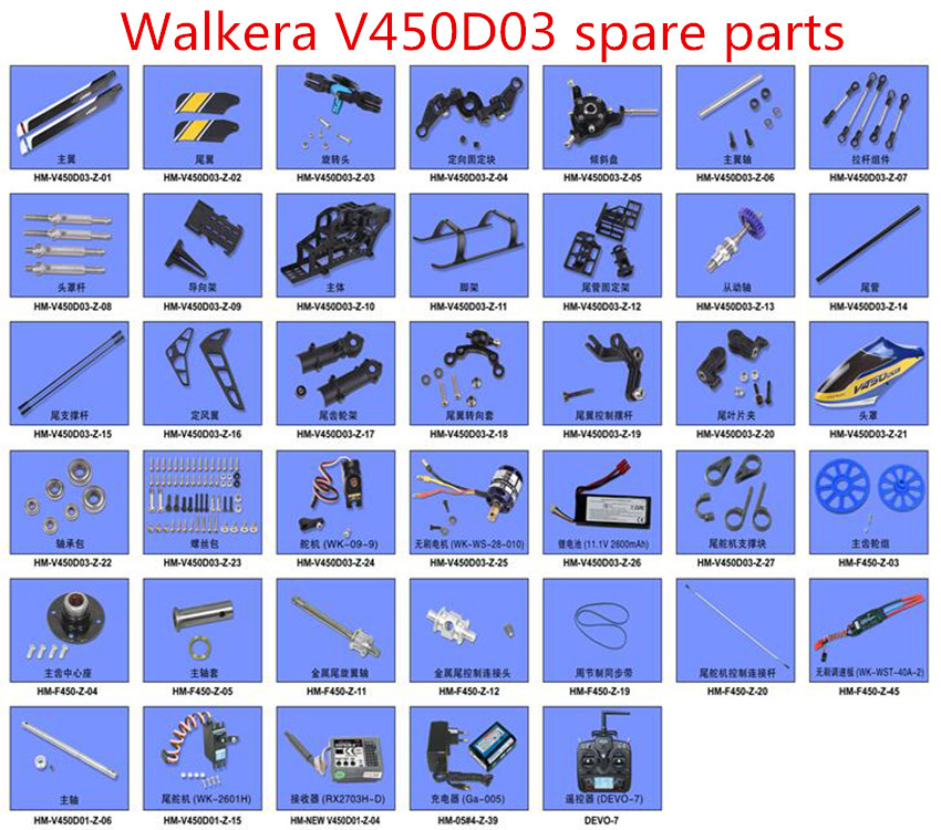 Walkera V450D03 RCヘリコプター用スペアパーツ 