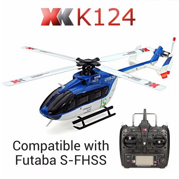 XK K124 EC145 6CH ブラシレス 3D6G システム RC ヘリコブター RTF 2.4GHz