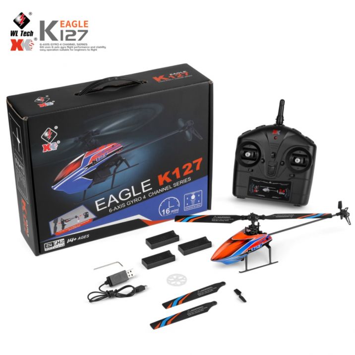 EAGLE K127 6軸4チャンネルヘリコプター XK K127 4CH 6 軸ジャイロ シングルブレード RC ヘリコプター RTF