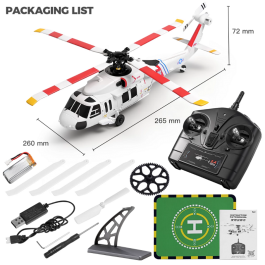 WLtoys XK K270 UH60 4CH RCヘリコプター ブラシレスモーター