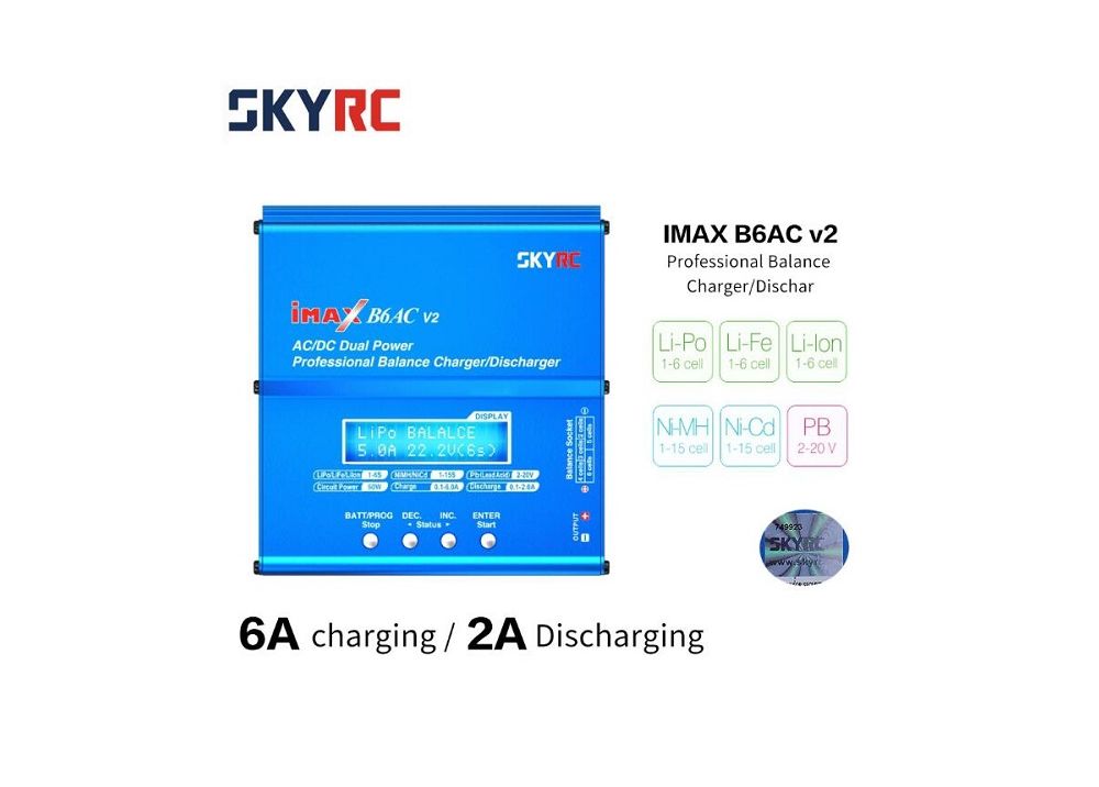 SKYRC iMAX B6AC V2 6Aリポバッテリーチャージャー プロフェッショナルバランス充電器/  2A放電器 