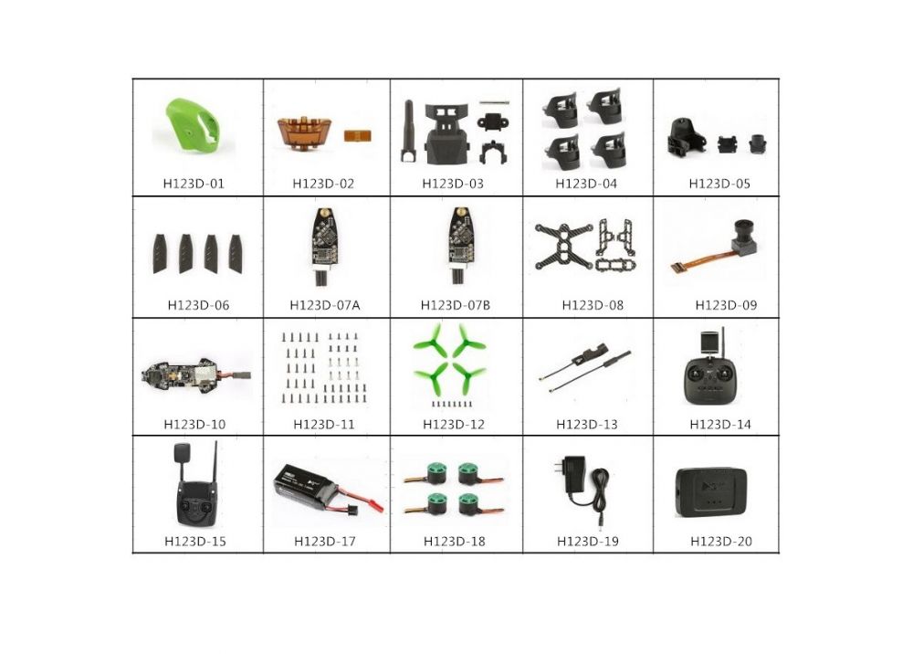 Hubsan H123D X4 Jet RCレーシングドローン専用スペアパーツ 補修部品