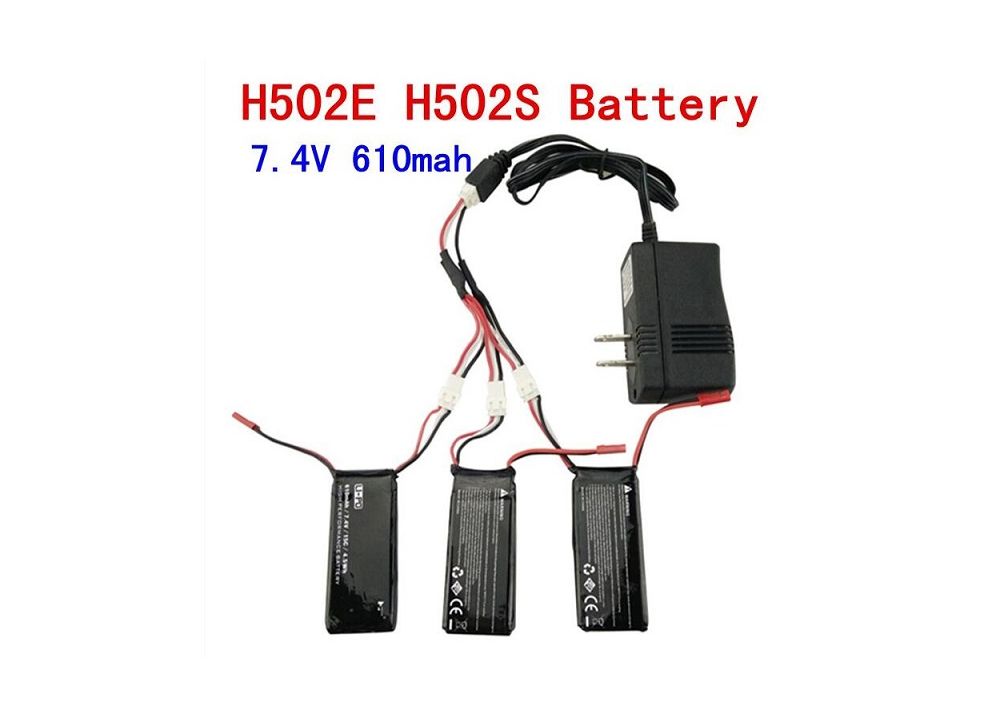 バッテリー 3PCS + 充電器 Hubsan X4 H502S H502E RCクアッドコプター用7.4V 610mAhバッテリー 3PCS + 充電器