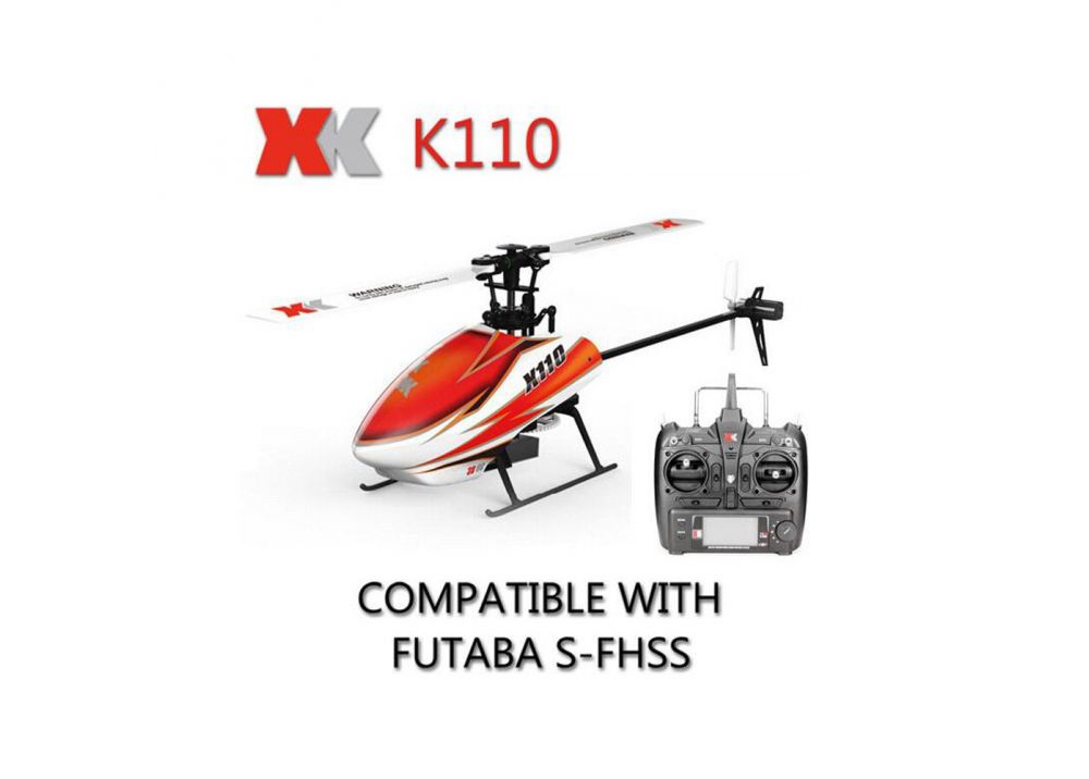 XK K110 Blash 6CH Brushless 3D 6G System RC Helicopter RTF Toy Compatible with FUTABA S-FHSS