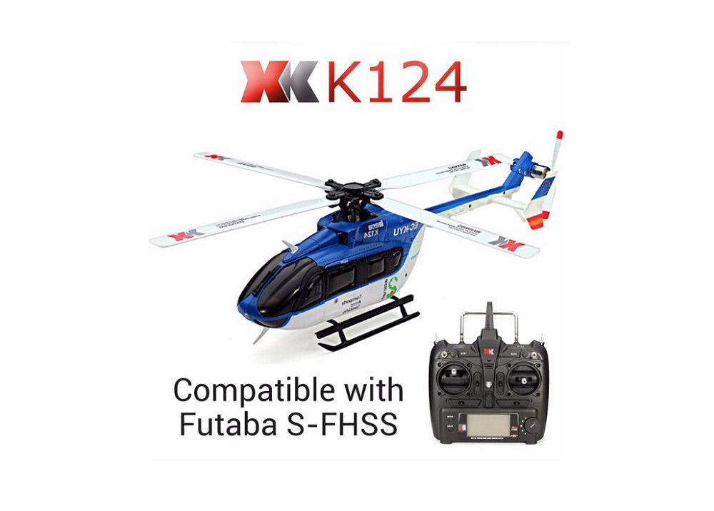 XK K124 EC145 6CH ブラシレス 3D6G システム RC ヘリコブター RTF 2.4GHz
