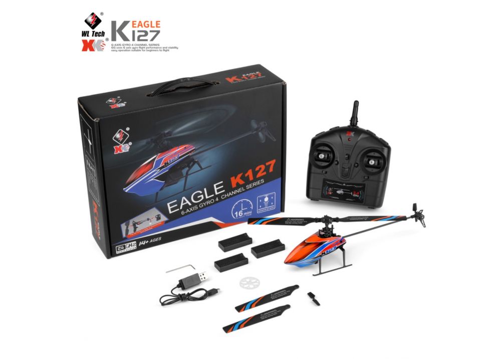  XK K127 4CH 6 軸ジャイロ シングルブレード RC ヘリコプター RTF 