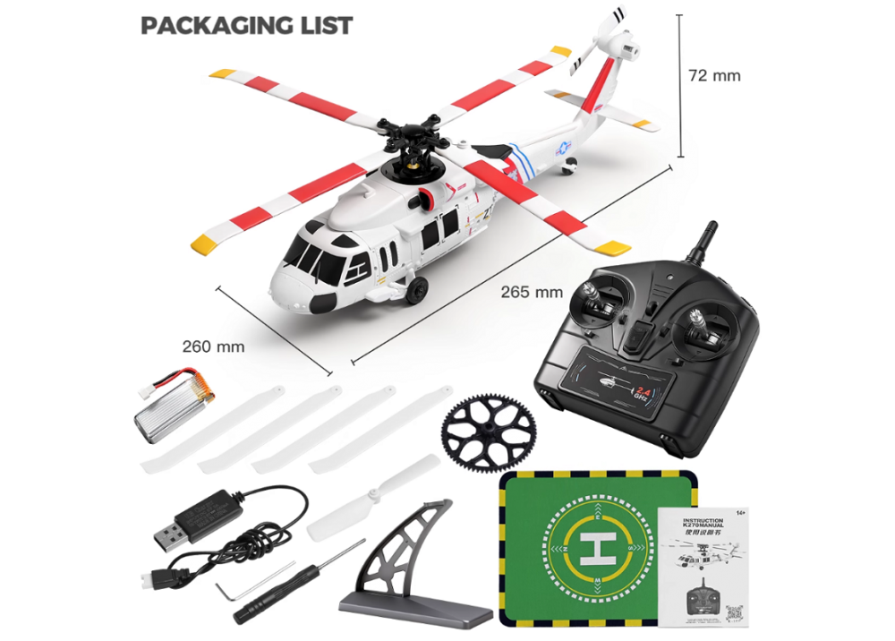 WLtoys XK K270 UH60 4CH RCヘリコプター ブラシレスモーター＆オプティカルフローポジショニング機能付