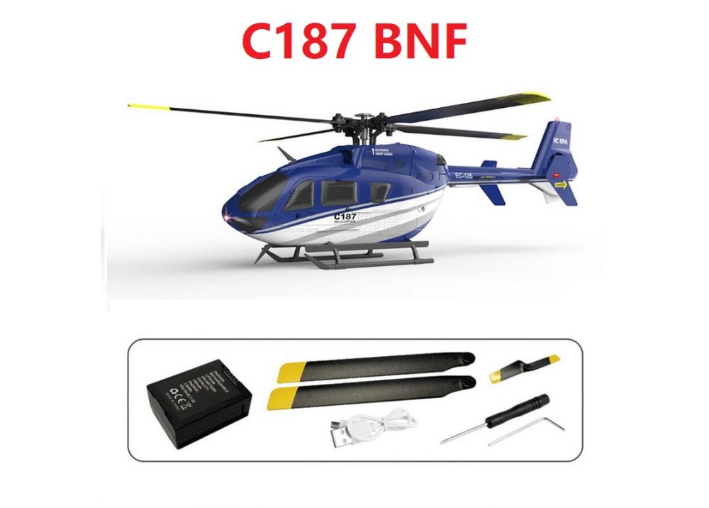 RC EAR C187 機体のみ 4CH 6 軸ジャイロ高度保持フライバーレス EC135 スケール RC ヘリコプター 送信機なし BNF