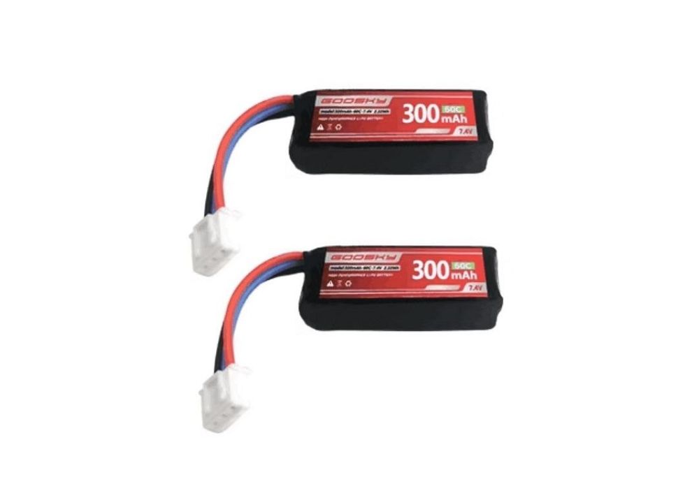 2個/セット GOOSKY S1 RC ヘリコプター用7.4V 300mAh 60C バッテリー