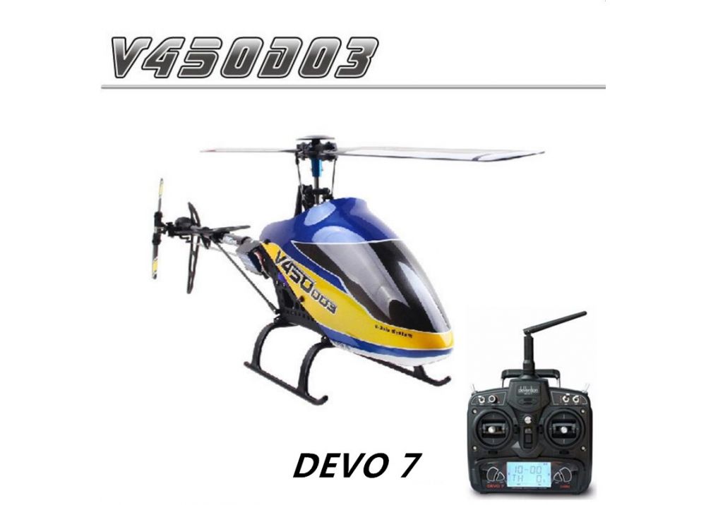 Walkera V450D03 DEVO 7送信機フルセット 6CH 3D 6軸ジャイロ ブラシレス RC ヘリコプター RTF 2.4GHz