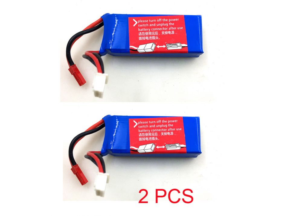 2個/セット XK X520 RC飛行機用スペアパーツ 7.4V 950MAH 25Cバッテリー