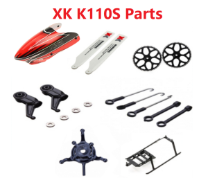 XK K110S RCヘリコプター専用スペアパーツ　補修部品 キャノピー/メインブレード/バッテリー/受信機/モーターなど