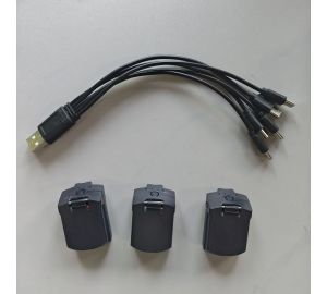 JJRC U9902 RC ヘリコプター専用7.6V 400mAh LiPoバッテリー*3個+充電ケーブル