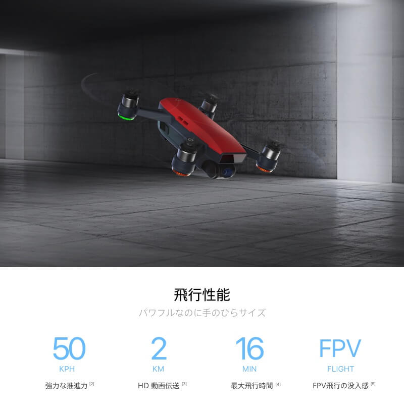 DJI Spark 高性能ミニドローン HDカメラ搭載 リアルタイム動画伝送