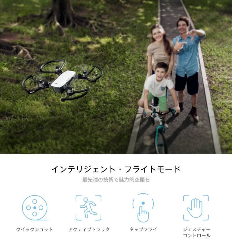 DJI Spark 高性能ミニドローン HDカメラ搭載 リアルタイム動画伝送