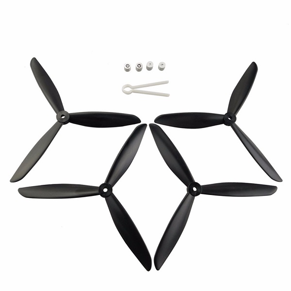 Hubsan H501S H501C / MJX Bugs 3/2 B2C B2W 予備パーツ 用三葉プロペラ  4pcs/セット  黒/赤