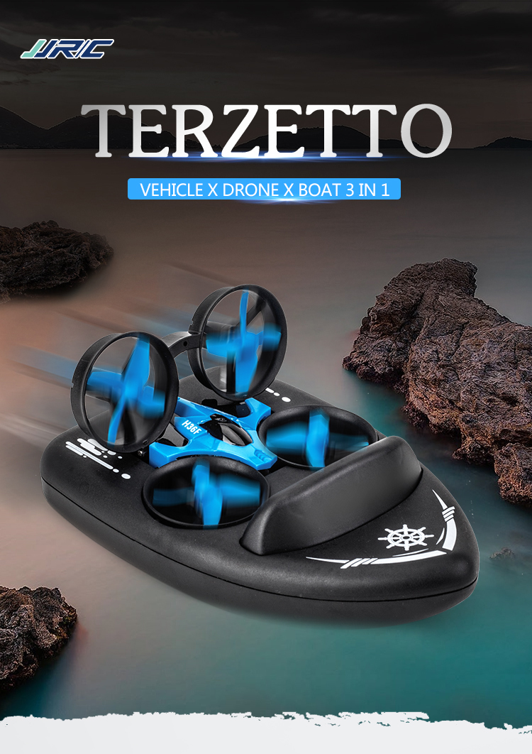 2019新品 JRC H36F TERZETTO 3-イン-1 陸・海・空 RCクアッドコプター/ ボート３つモード RTF 子供おもちゃ
