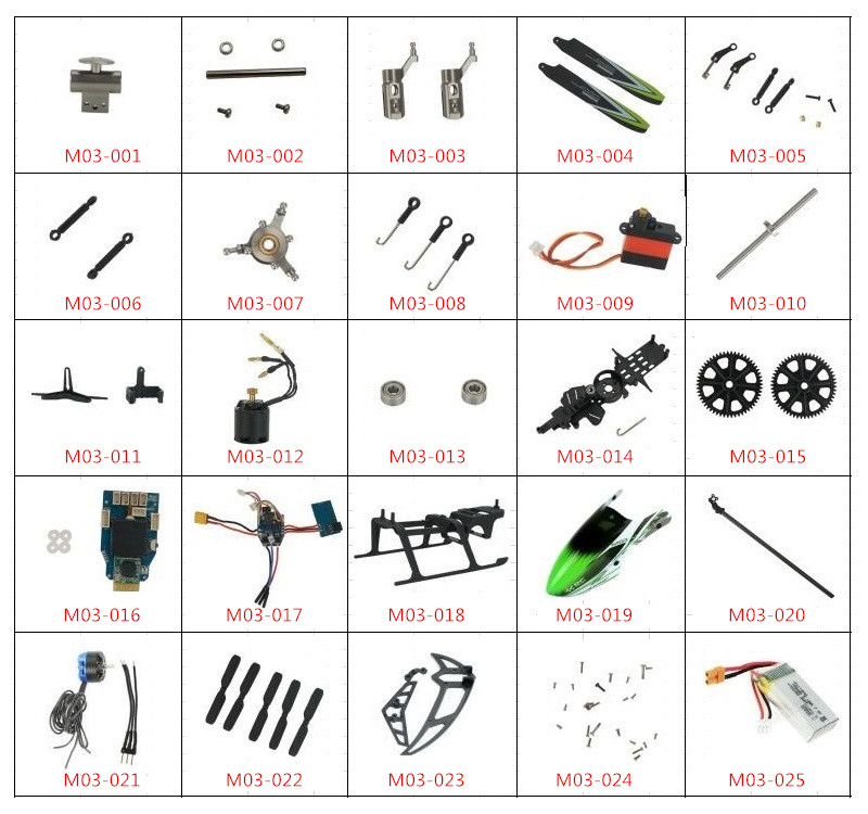 JJRC M03 6CH 3D ブラシレス RCヘリコプター用スペアパーツ 補修部品