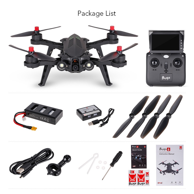 MJX B6 Bugs 6 FPV RC クアッドコプター RTF 2.4GHz ブラシレスモーター 搭載（720Pカメラ・モニター付く）
