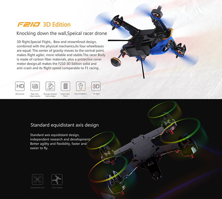 Walkera F210 3D + DEVO 7 送信機フルセット FPV RC クアッドコプター RTF  ( 700TVL SONY カメラ/OSD/ バッテリー/充電器含み)