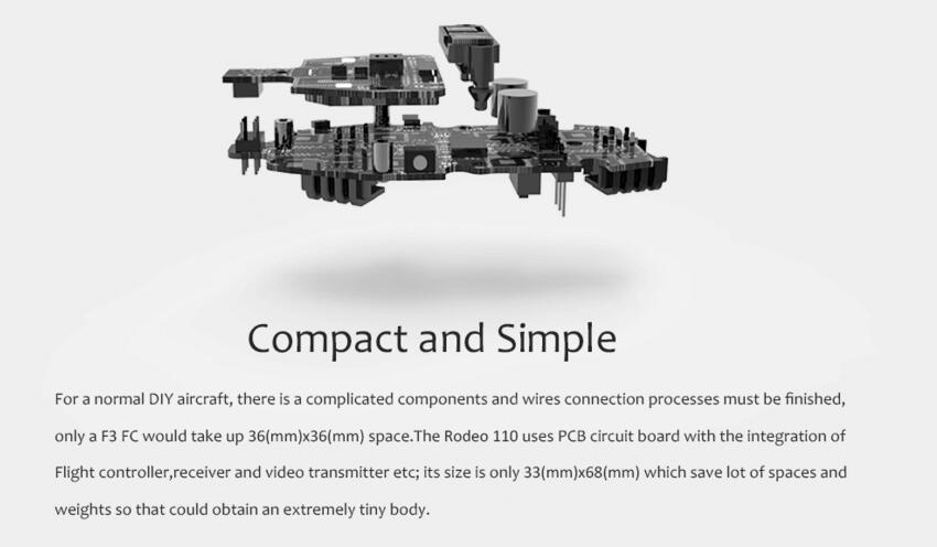 Walkera Rodeo 110 RC レーシング クアッドコプター BNF 送信機無し( 600TVL カメラ/バッテリー/充電器含み)