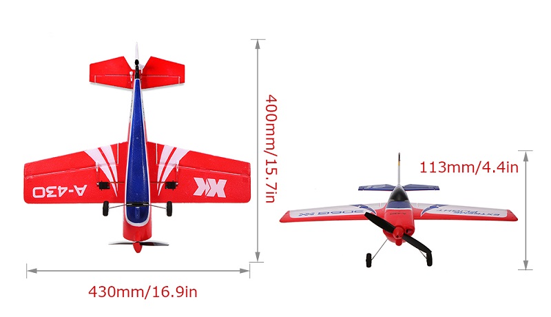 XK A430 + X4送信機 3D6G ブラシレス ラジコン飛行機 RTF Futaba S-FHSS対応