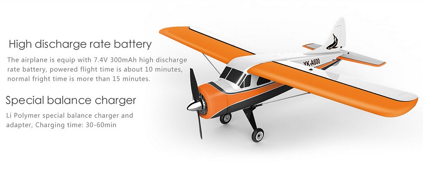 XK DHC-2 A600 4CH 3D6Gシステム ブラシレスRC飛行機 グライダー RTF 2.4GHz FUTABA S-FHSSと互換性あり