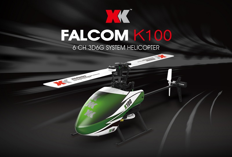 XK K100 Falcon 6CH 3D6G システム フライバーレス RCヘリコプター RTF 2.4GHz