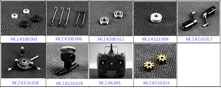 XK K120 RCヘリコプター専用スペアパーツ　補修部品 キャノピー/メインブレード/バッテリー/受信機など 