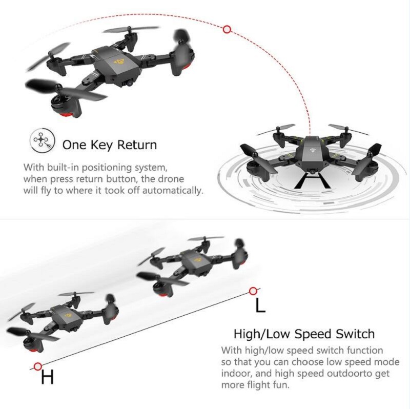 VISUO XS809HW WIFI FPV 2MP カメラ付き 折りたたみ式 RC クアッドコプター 高度維持機能付 RTF 2.4GHz 